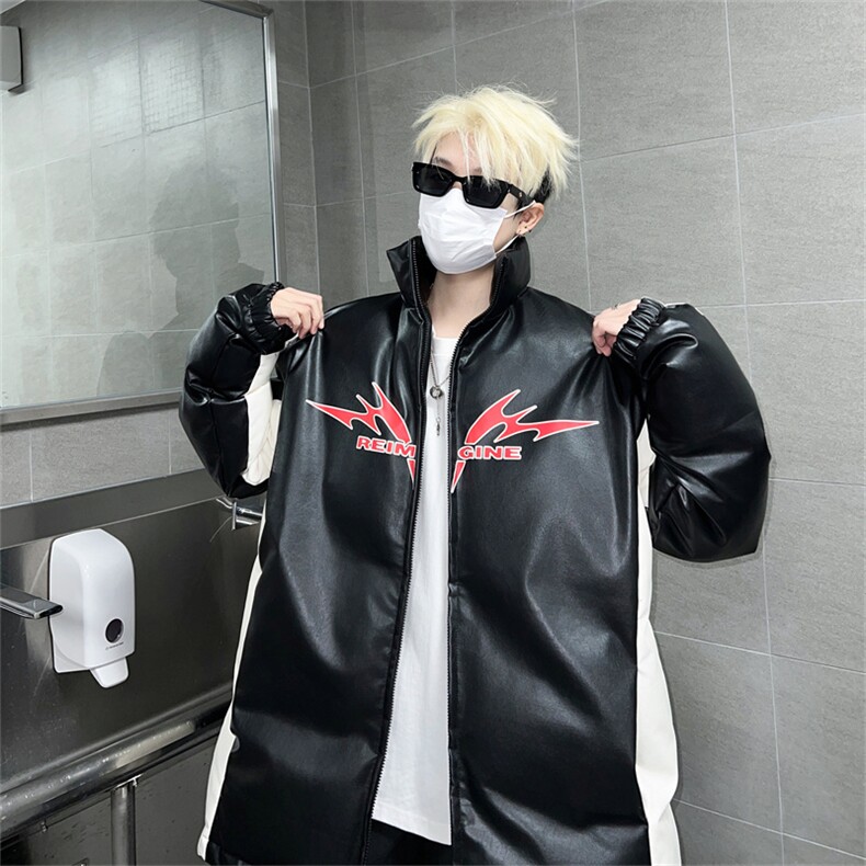 皮棉服冬季宽松港风棉衣立领冬装棉袄外套男MY2412-特100控168,男装棉衣,电商B370