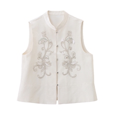 现货春装新款简约时尚重工艺钉珠减龄组合套装马甲半裙衫三件套，女装套装/套裙，韩美纤衣