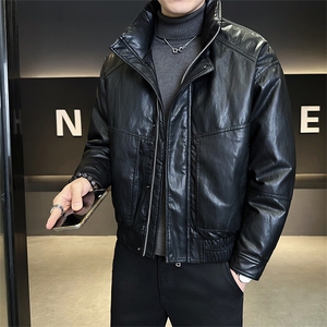 标50绒 皮羽绒服男士立领短款潮牌外套 8529-P235(控券后318)图片