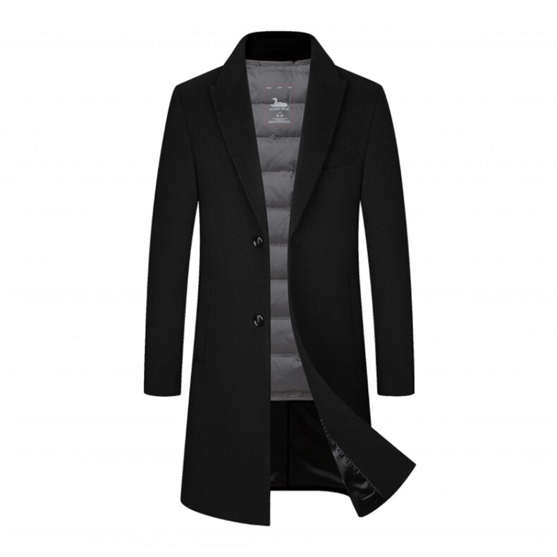 男士新款加厚可脱卸羽绒内胆呢子大衣309B-3-8051-P350，男装毛呢大衣，星座1409-3