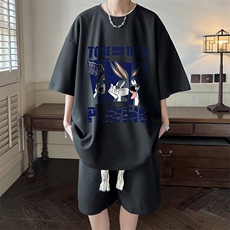 华夫格套装运动短袖t恤套装休闲两件套一套HZ84234-P44，男装T恤，电商A040