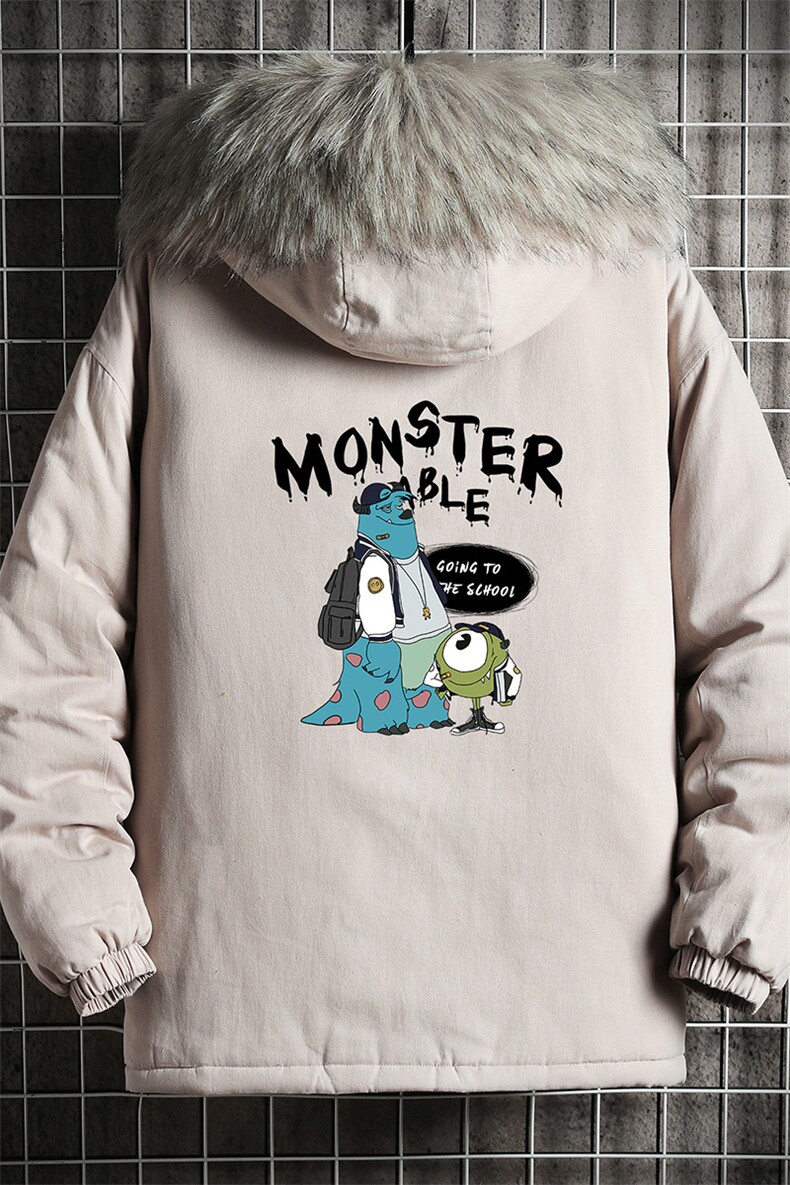 MM48074-P130冬季大毛领衣男士大码加厚袄男服网格挂拍,男装棉衣,电商A040A
