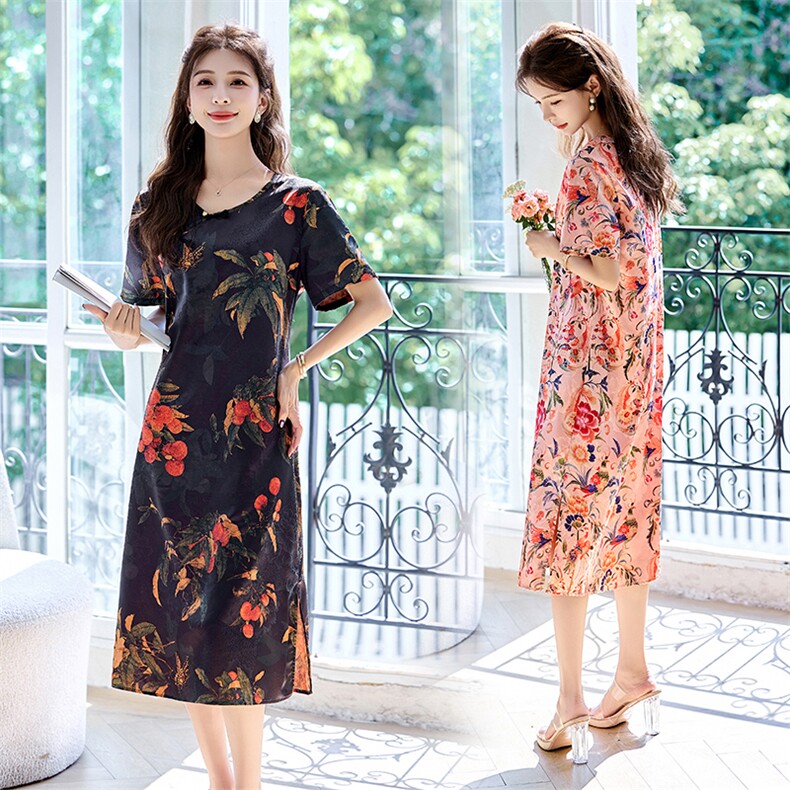 罗得堡2025夏装韩版气质修身连衣裙2832，女装连衣裙，罗得堡