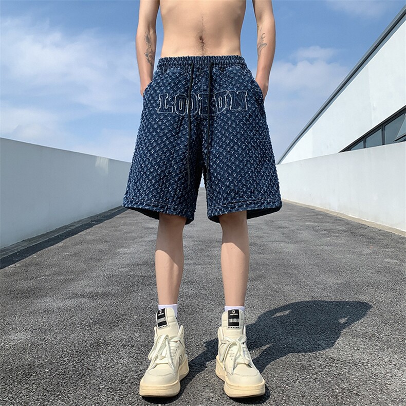 现货！DK03-P50宽松休闲牛仔裤夏季五分裤短裤牛仔短裤,男装牛仔裤,电商B327