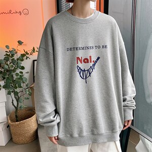！2023春季新款男士圆领卫衣百搭印花长袖T恤打底衫WY150P28图片