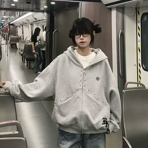 开衫卫衣男女春秋季韩版宽松设计感小众百搭外套潮WYX204-P66图片