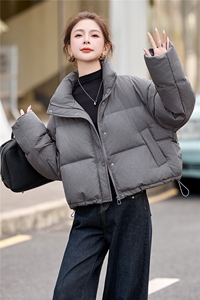 短款羽绒服女2025冬季新款小个子宽松立领白鸭羽绒面包服外套图片