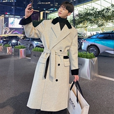 毛呢大衣男中长款韩板百搭潮流呢子英伦风外套FY118-P128158，男装毛呢大衣，星座903-1