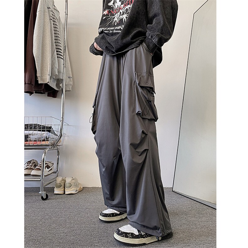8XL-M特大码冰丝裤男美式工装裤高腰垂感宽松防晒阔腿裤K962P45,男装防晒衣,电商D206-1