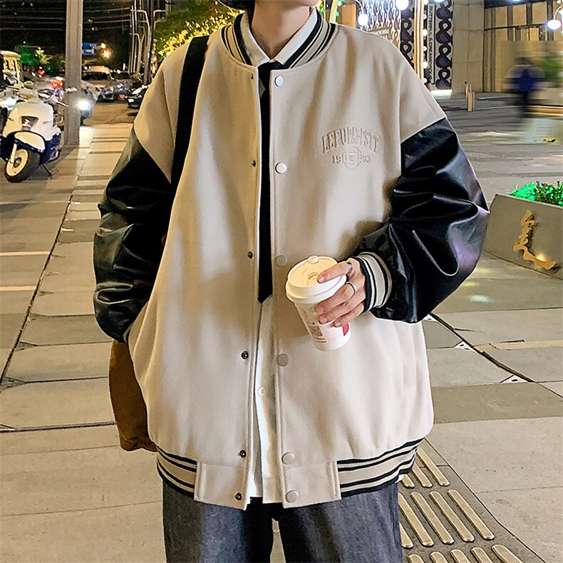 港风秋季龙凤呢棒球服百搭休闲宽松夹克外套男JK800P65,男装夹克,星座1204-3