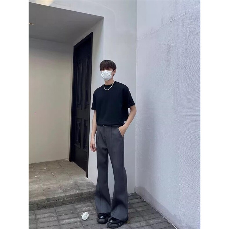 现货（量大价优)~春夏季冰丝垂感显瘦西装休闲微喇长裤K06012P45,男装西服套装,星座1004（原星座815-3）