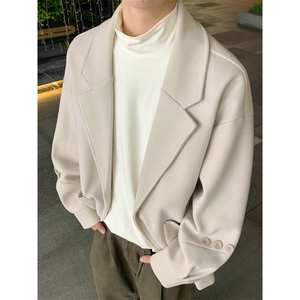 中长款毛衣大衣风衣休闲呢子西服英伦风潮牌外套504-F69-P85控128图片
