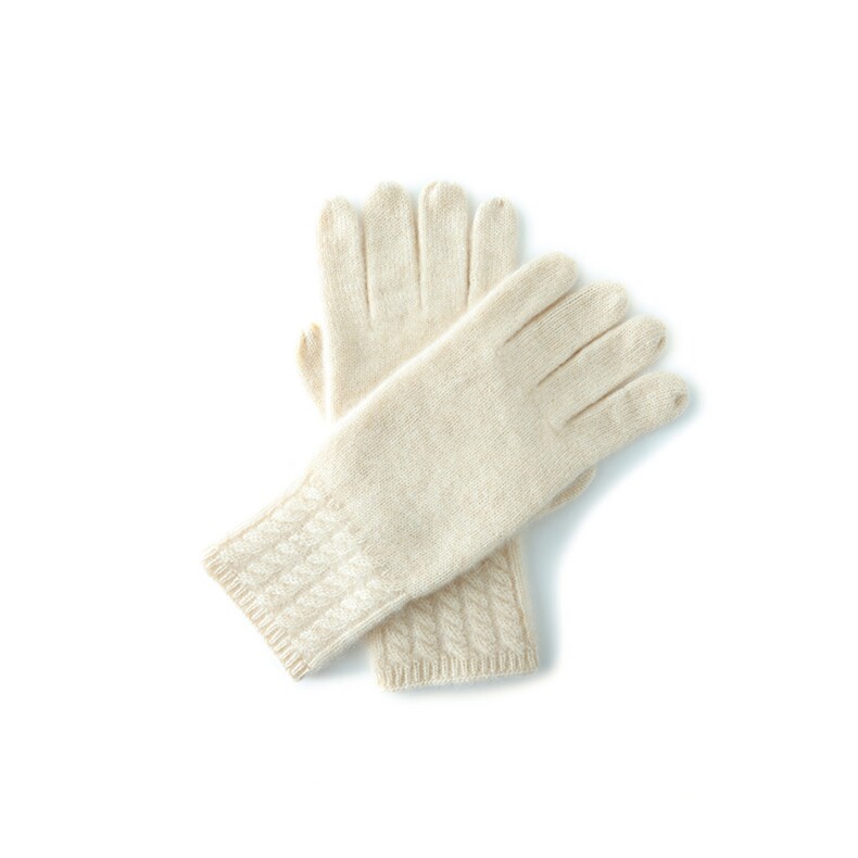 外贸尾单！品质山羊绒五指触屏手套男女加厚保暖针织麻花软糯防寒，手套，轩妮羊绒