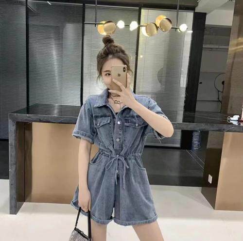 夏款，薄款软牛仔连体裤，女装连体裤，她西子