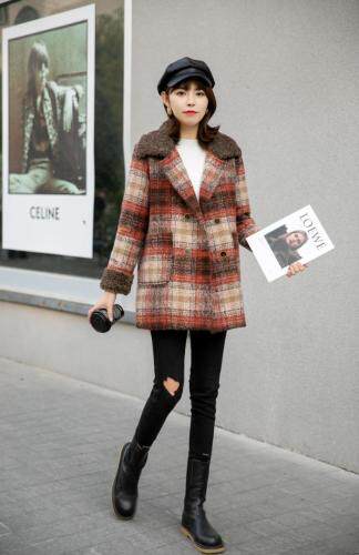 （现货）粗纺毛昵大衣，女装，伊娜蕾尔