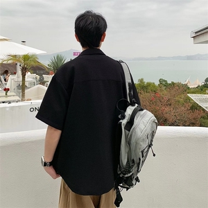 男时尚五分袖潮流ins青春流行百搭日系潮新款标准夏季原宿图片