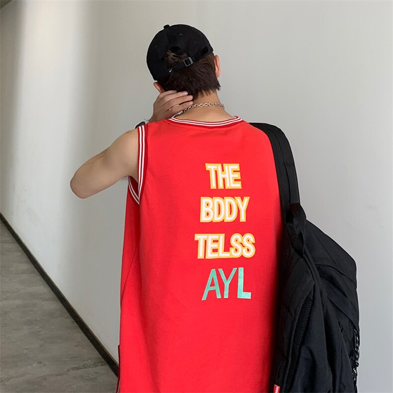 篮球背心男夏季港味球衣无袖t恤上衣宽松运动球服现货T572-P23,男装背心/马甲,星座512-3