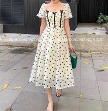 现货亮丝提花连衣裙，女装连衣裙，东町