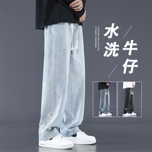 男士牛仔裤薄款潮牌宽松直筒阔腿裤新款百搭美式裤子K863-特批-43图片