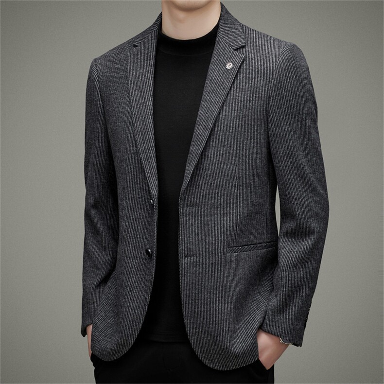 DJA637钱塘2020-3中年男士秋冬季新款百搭厚款商务休闲西服P170,男装西服,钱塘207-3