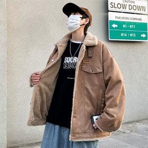 鹿皮绒棉服外套男士韩版潮流高街帅气2024冬季ins棉衣MF246-P88图片