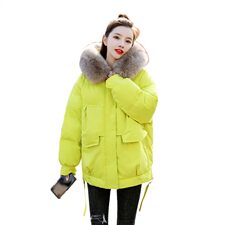 2020冬季新款时尚休闲大毛领棉衣宽松舒适保暖棉服外套，女装棉衣/棉服，艾尚靓装