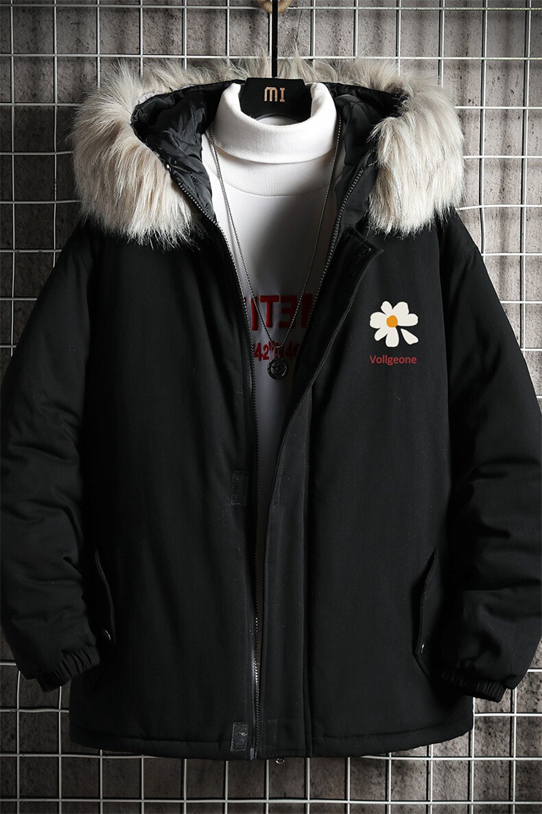 MM48059-P130冬季大毛领衣男士大码加厚袄男服网格挂拍,男装棉衣,电商A040A