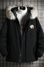 MM48059-P130冬季大毛领衣男士大码加厚袄男服网格挂拍，男装棉衣，电商A040A