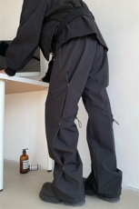 春装美式三合一解构立体剪裁抽绳冲锋裤运动长裤男潮KH132特P65，男装休闲裤，电商A341
