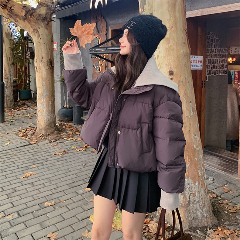 新款 现货主推针织领拼接50绒羽绒服9921-P235-K368图片
