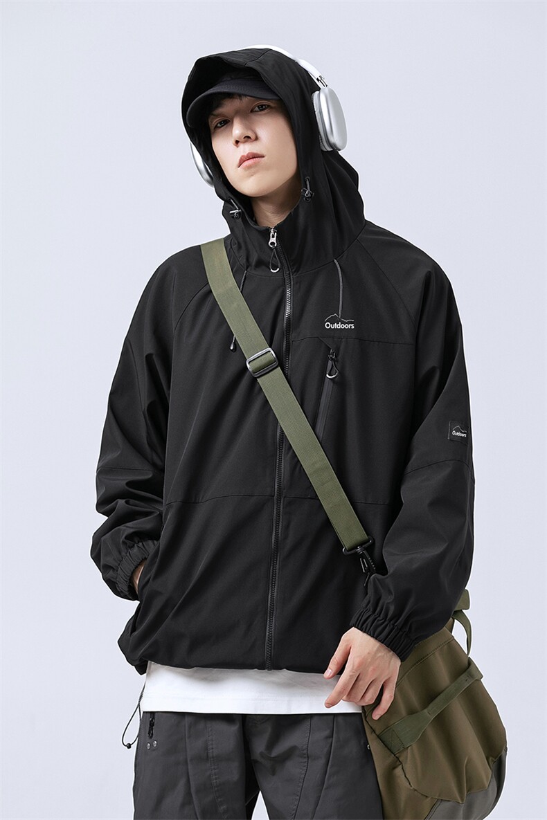 秋季高品质中性风潮流冲锋衣时尚简外套夹克CYJK9267P-75控价129,男装夹克,电商A128