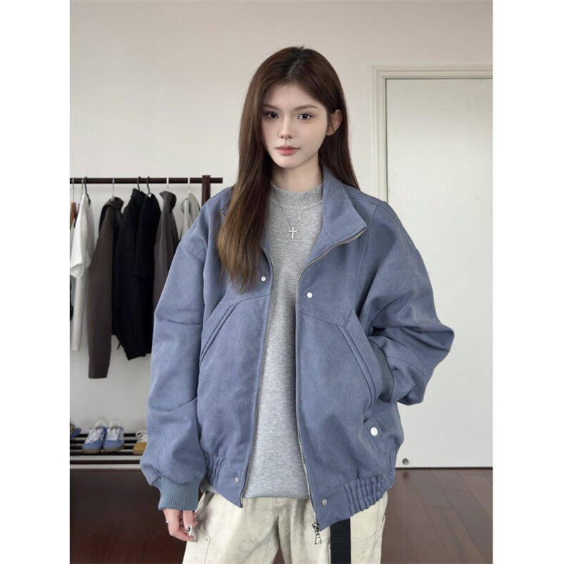 2025春秋美式新款重磅水洗帆布夹克cleanfit简约休闲百搭外套男，男装夹克，星座506A