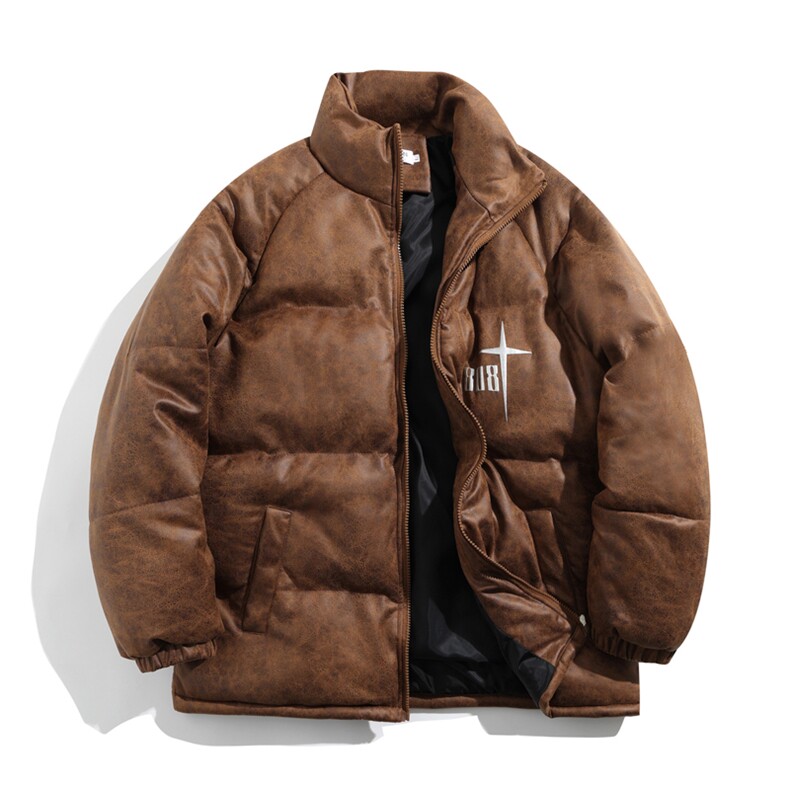 2025中性风鳄鱼纹PU皮棉衣棉服面包服印花棉袄皮衣外套1611-P90,女装棉衣/棉服,星座207