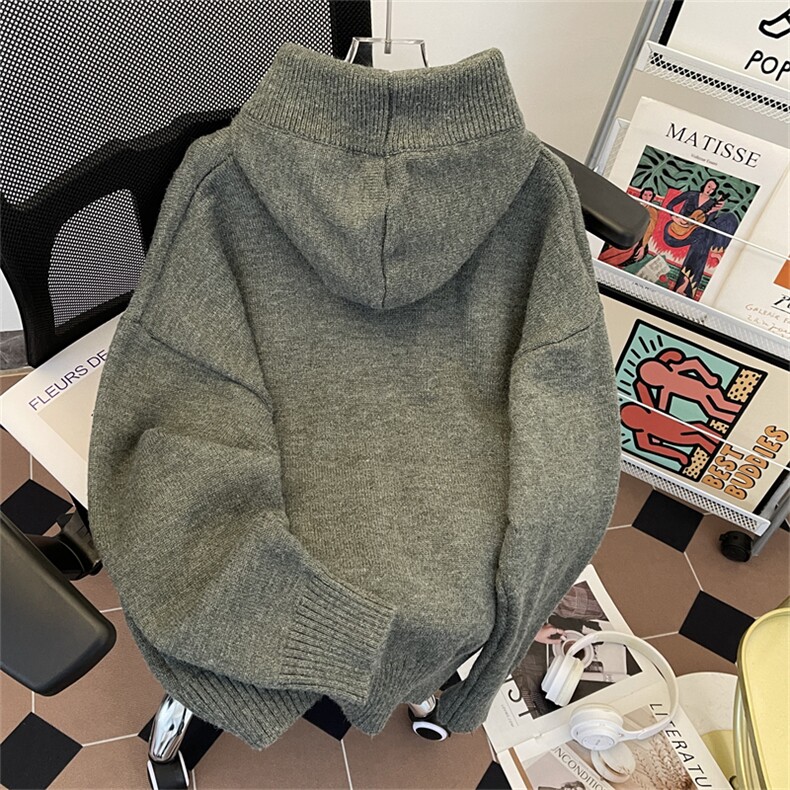 高品质连帽毛衣男士半开衫针织衫宽松情侣套头上衣潮MY0641-P78,男装针织衫/毛衣,星座308B-2