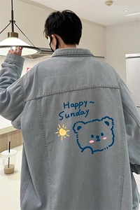 牛仔夹克男大码牛仔外套男茄克 NJ77309-P60加绒款-P75图片