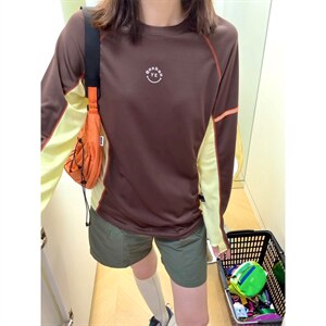高品 户外山系轻薄透气速干撞色骑行运动长袖T恤男女 A1354-P48图片