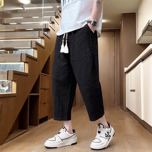 夏季纯棉八分裤男休闲裤纯色男士休闲裤七分裤潮流A266-KZ881-P60图片