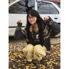 重磅北极绒座山雕大毛毛领毛衣外套冬美式复古休闲慵懒风针织开衫，男装针织衫/毛衣，电商A486-1