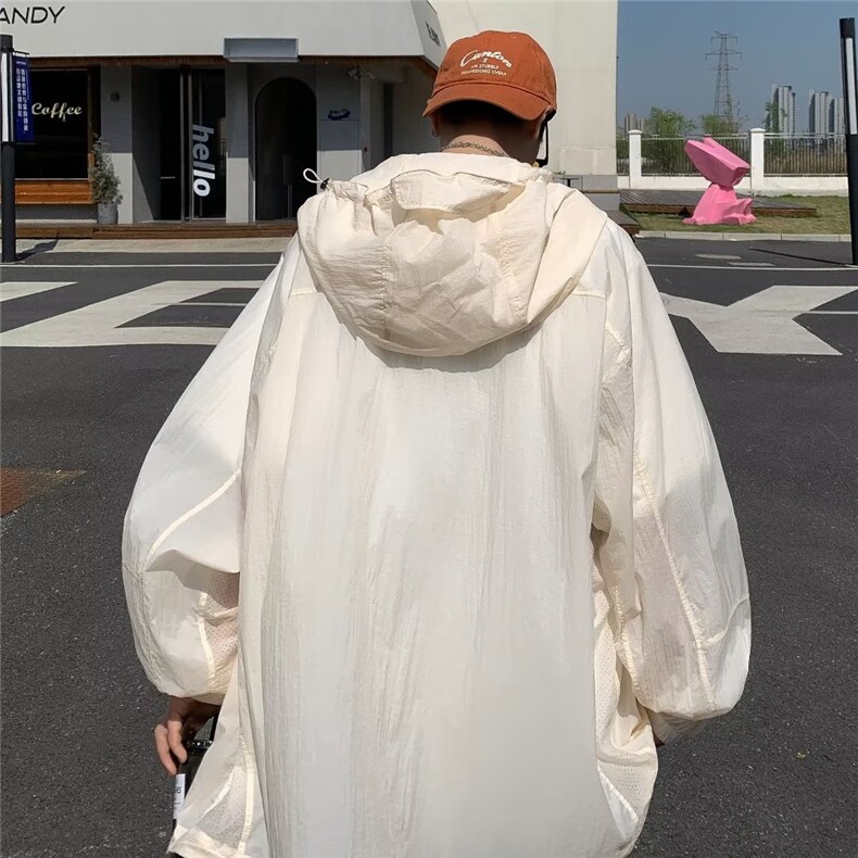简约ins连帽风衣时尚新款长袖百搭文艺防晒衣W9236P38,男装夹克,星座1116-2