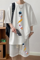 华夫格套装运动短袖t恤套装休闲两件套一套HZ84165-P44，男装T恤，电商A040