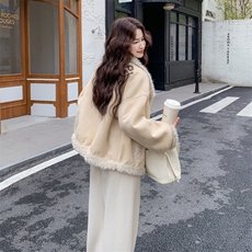 25新品冬季韩版简约皮毛一体6532-215-299，女装短外套，2C317