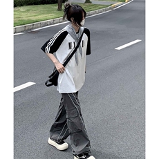 2025美式220克三条杠撞色短袖T恤网图C403A-ZST2607特P25，男装T恤，电商C403A