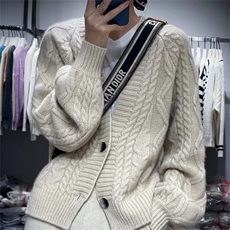 开衫女V领秋冬慵懒软糯休闲宽松保暖针织衫，女装羊毛衫，恩泰羊绒
