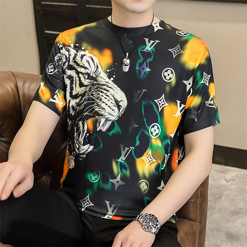 夏季男士短袖T恤薄款男装中年时尚休闲上衣半袖圆领新款体恤衫男,男装T恤,电商B212（原钱塘6029）
