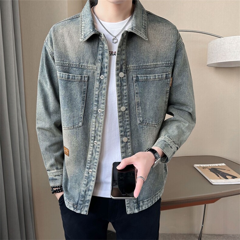 店主风衬衫款牛仔外套复古品质款男装夹克C317-JK8163-P135，男装衬衫，电商C317