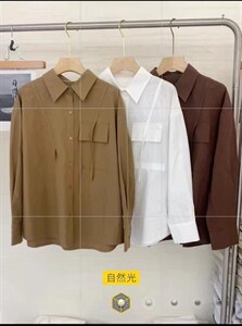 现货秋季新款韩系长袖衬衫,女装衬衫,斐媞梦