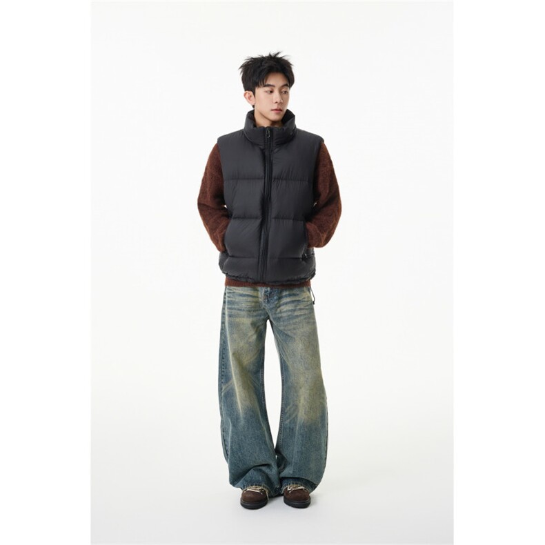 90%绒新标有报告短款宽松羽绒服马甲上衣Y981/P210现货,男装羽绒服,星座202