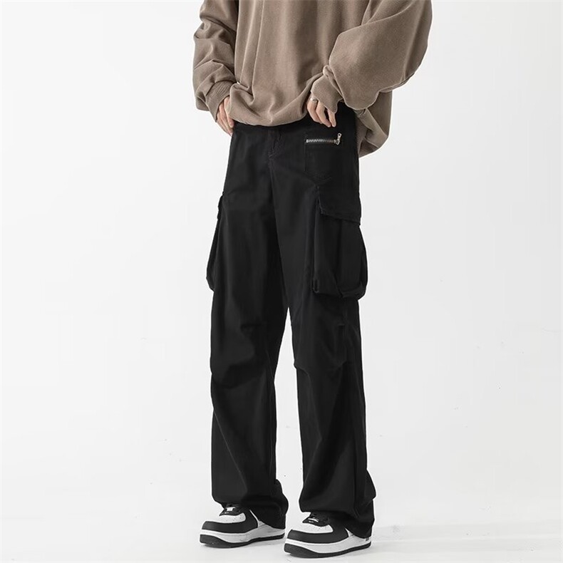 秋季潮牌日系美式机能工装裤男士ins直筒长裤休闲阔腿裤K4656-P43，男装工装外套，星座412-2