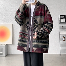 8XL-M特大码夹克男新中式道袍双面穿风夹克外套男JK1308P118，男装夹克，电商D206-1