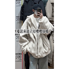 复古夹棉加厚纯色羊羔绒外套痞帅宽松百搭休闲外套HY676TP98，男装棉衣，电商A102B